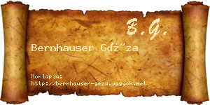 Bernhauser Géza névjegykártya