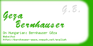 geza bernhauser business card